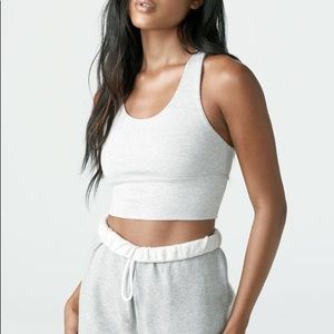 Varsity tank bra pearl grey XS